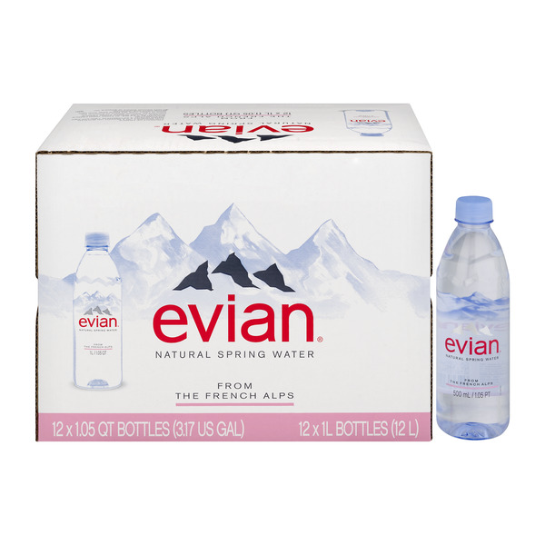 1 L Water Bottle - Natural Spring Water - Evian